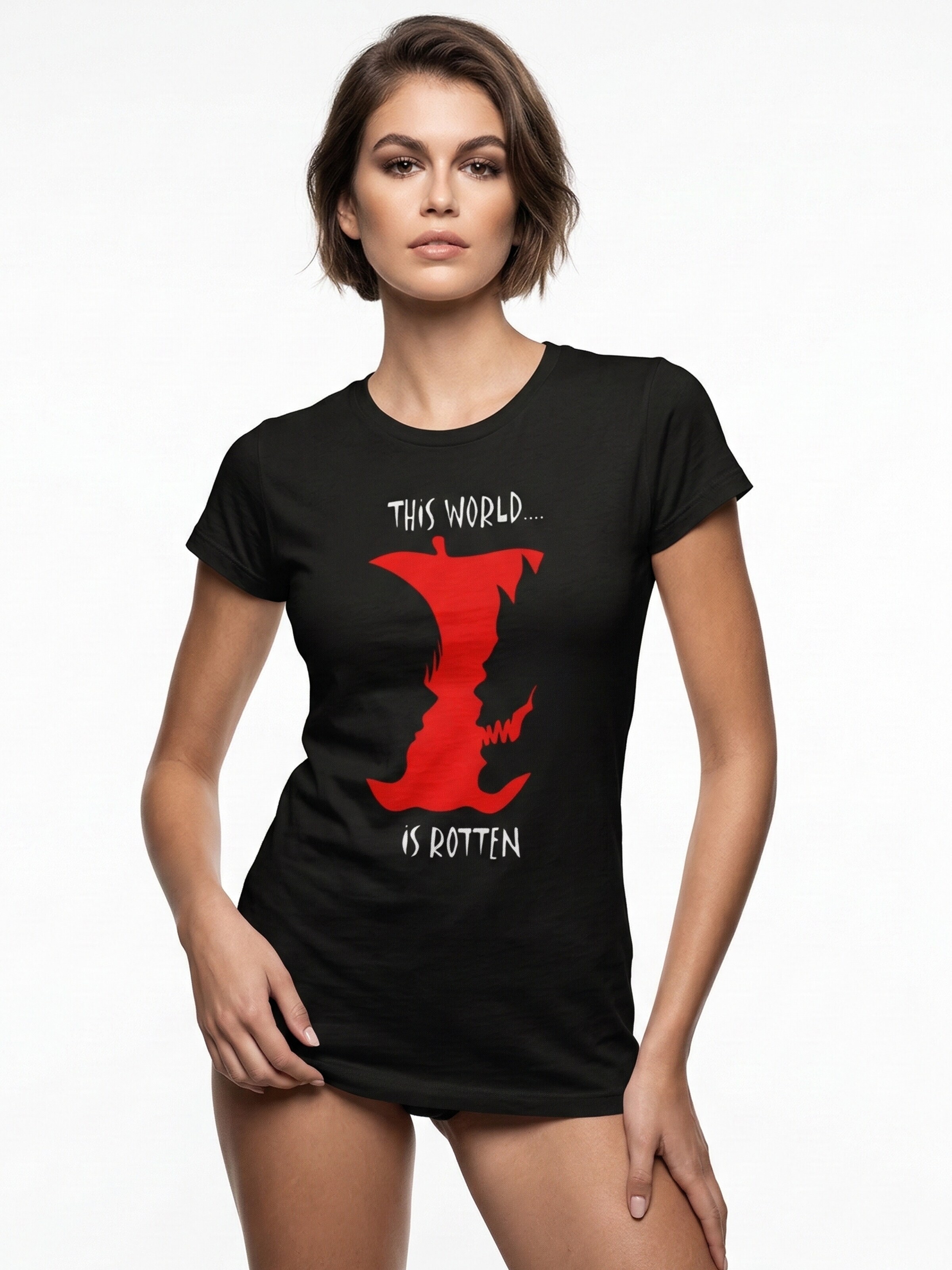 MAKAYA Shirt 'World is Rotten' in Black: front