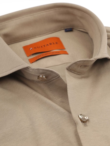 Suitable Slim fit Button Up Shirt in Beige