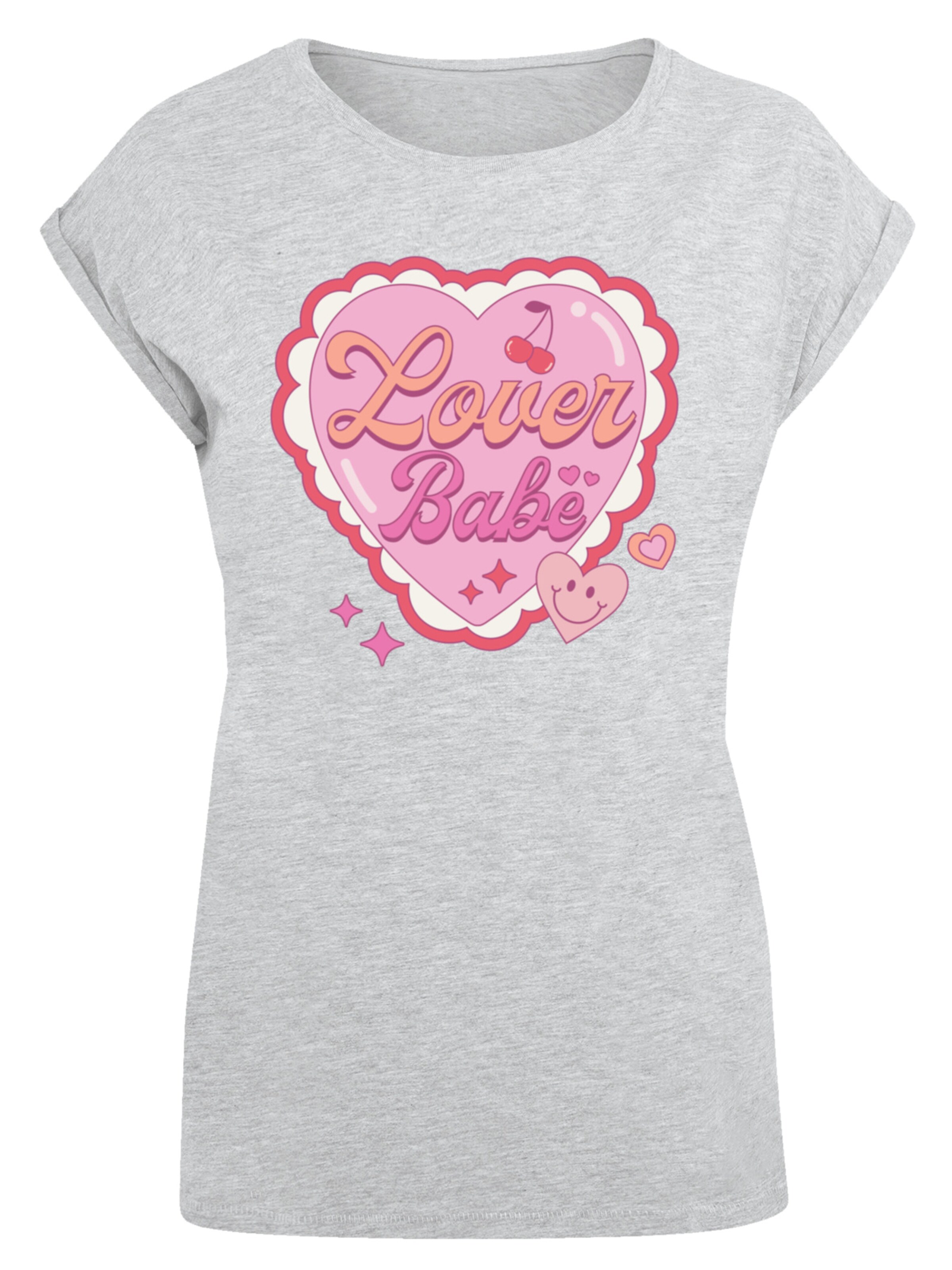 F4NT4STIC Shirt 'Lover Babe  Valentinstag' in Grey: front