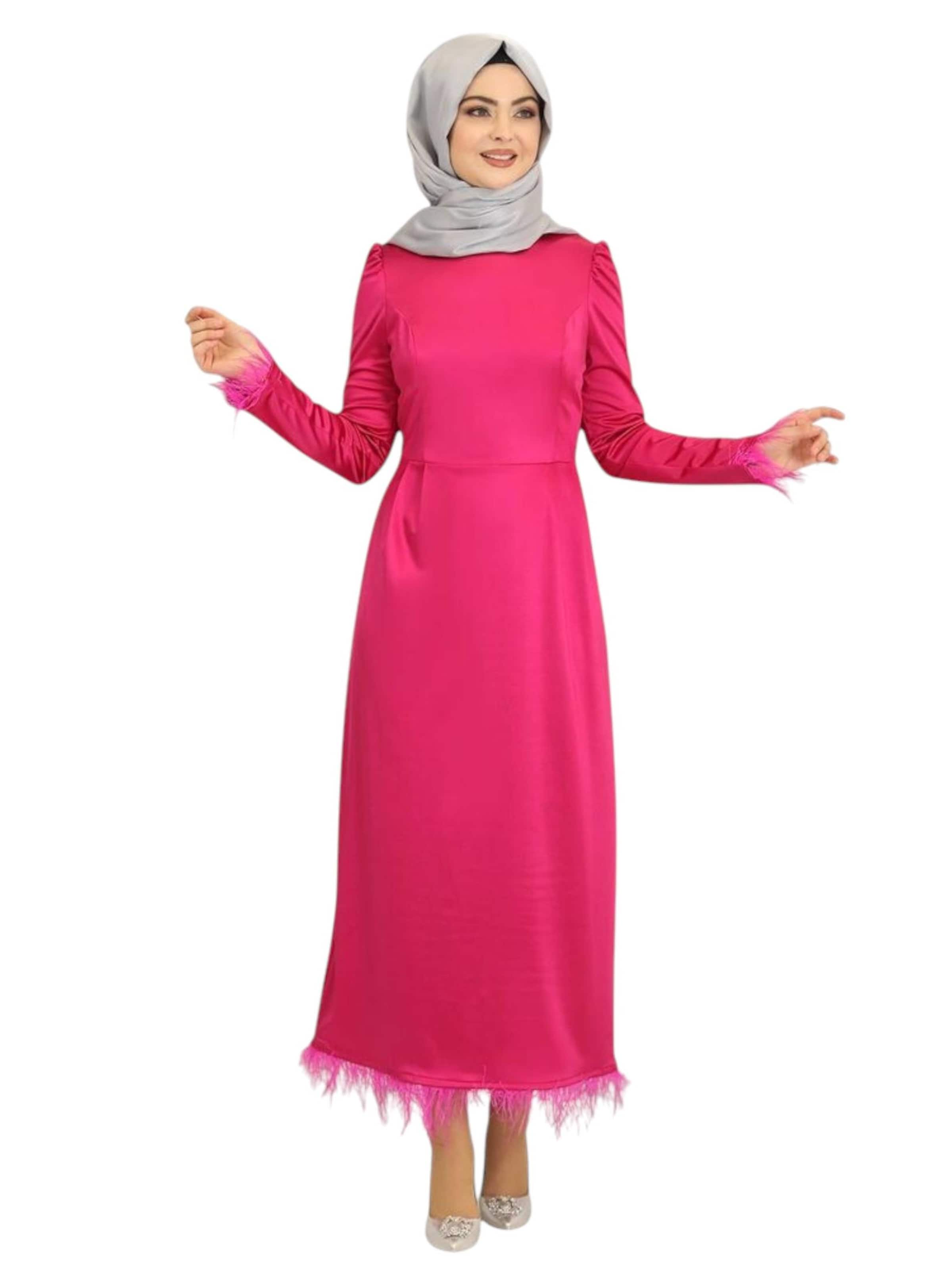 fashionshowcase Abendkleid 'Feather Grace'‌‌‌‌‌‌‌‌ in Pink