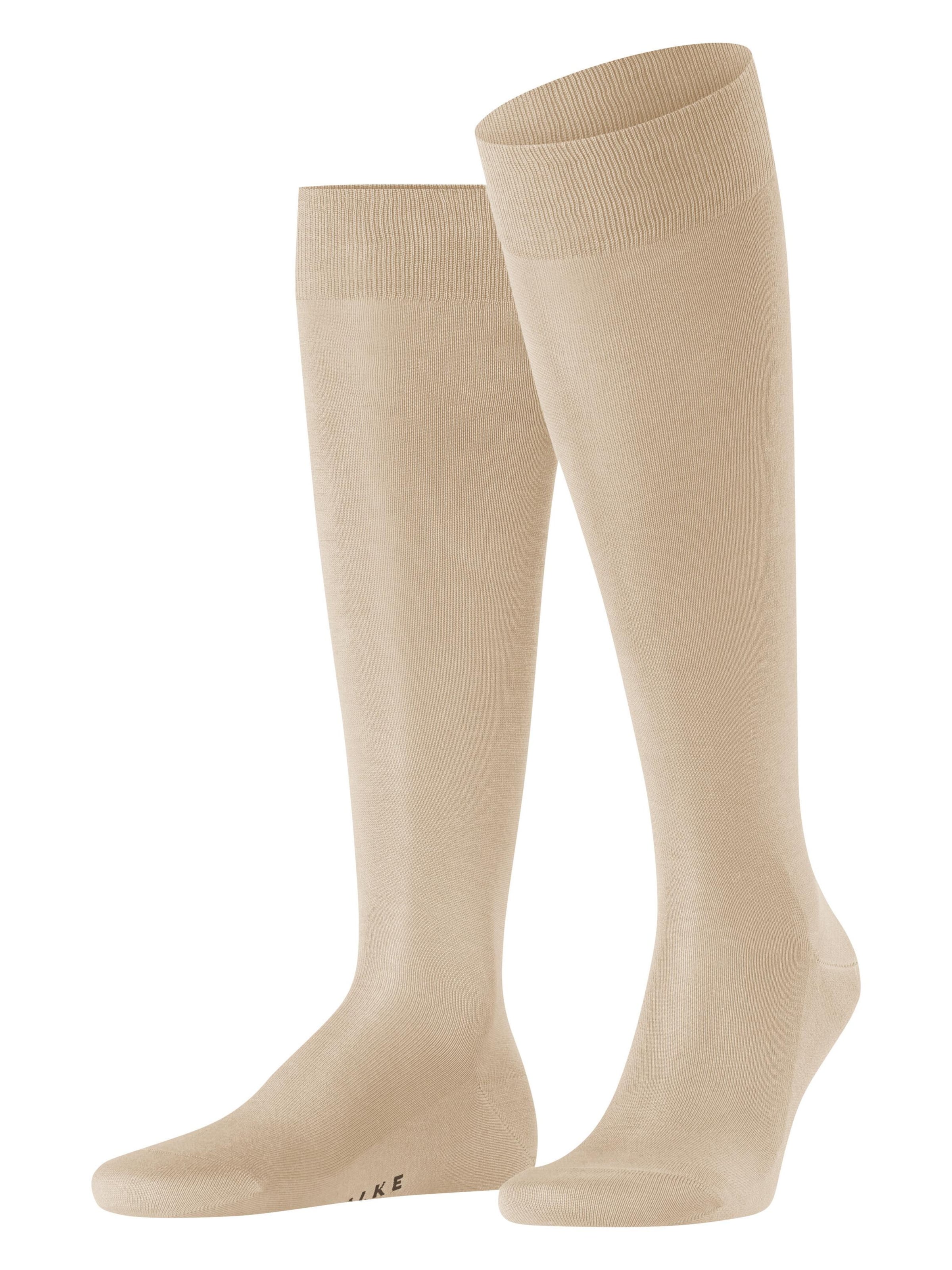 FALKE Knee High Socks 'Tiago' in Beige: front