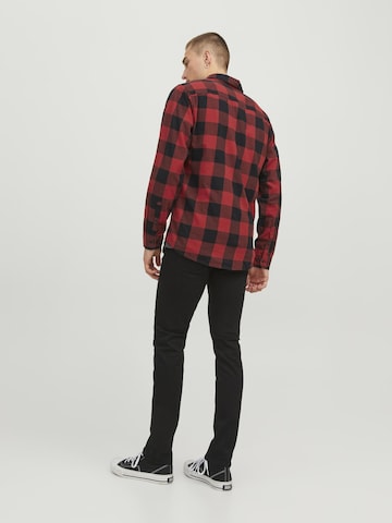 JACK & JONES - Ajuste estrecho Camisa 'JJEGingham' en rojo