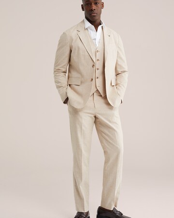 WE Fashion Slim fit Poslovni suknjič  | bež barva