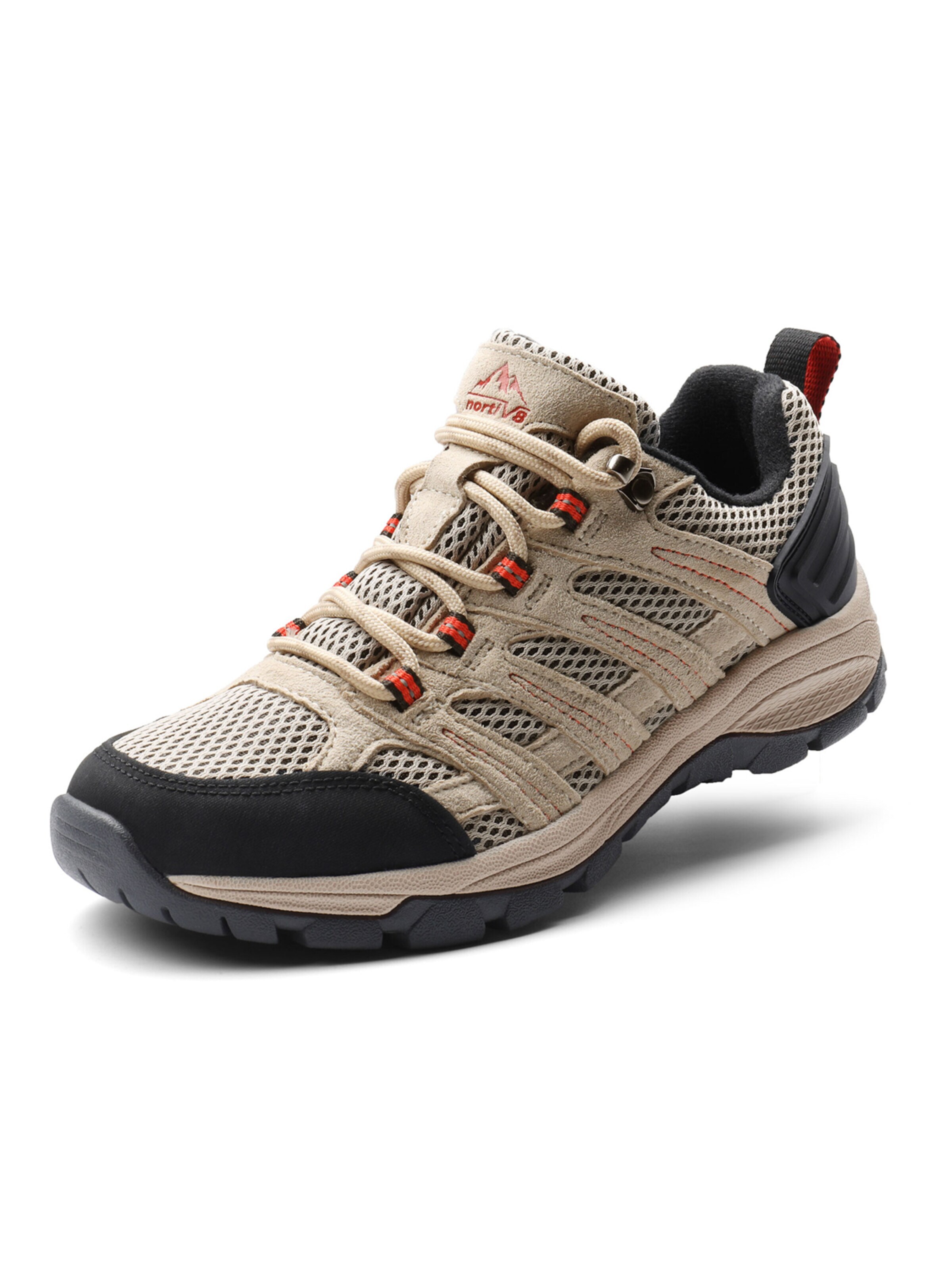 NORTIV 8 Flats 'NORTIV 8 Damen Wanderschuhe Outdoorschuhe Trekkingschuhe Atmungsaktiv Hiking Wanderhalbschuhe' in Beige: front