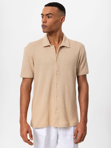 Antioch Regular fit Button Up Shirt in Beige
