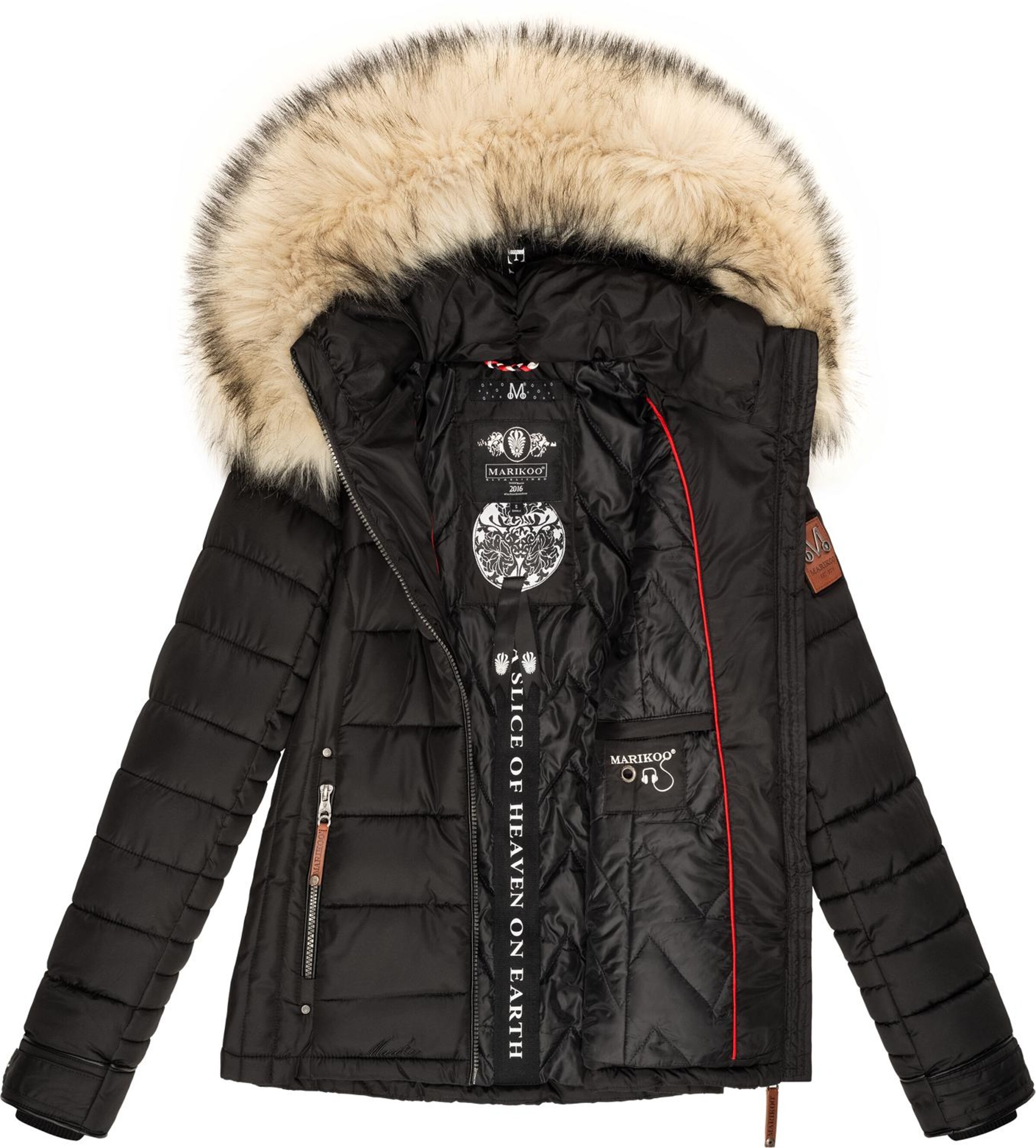 MARIKOO Winterjacke 'Lerikaa' in Schwarz