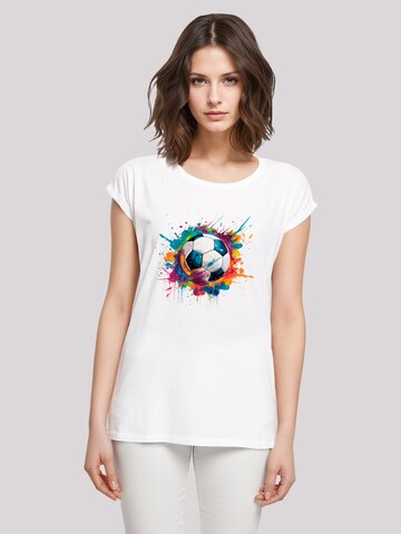F4NT4STIC Shirt 'Bunte Fußball Grafik' in White: front