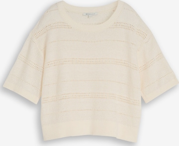 TOM TAILOR DENIM Sweater in White: front