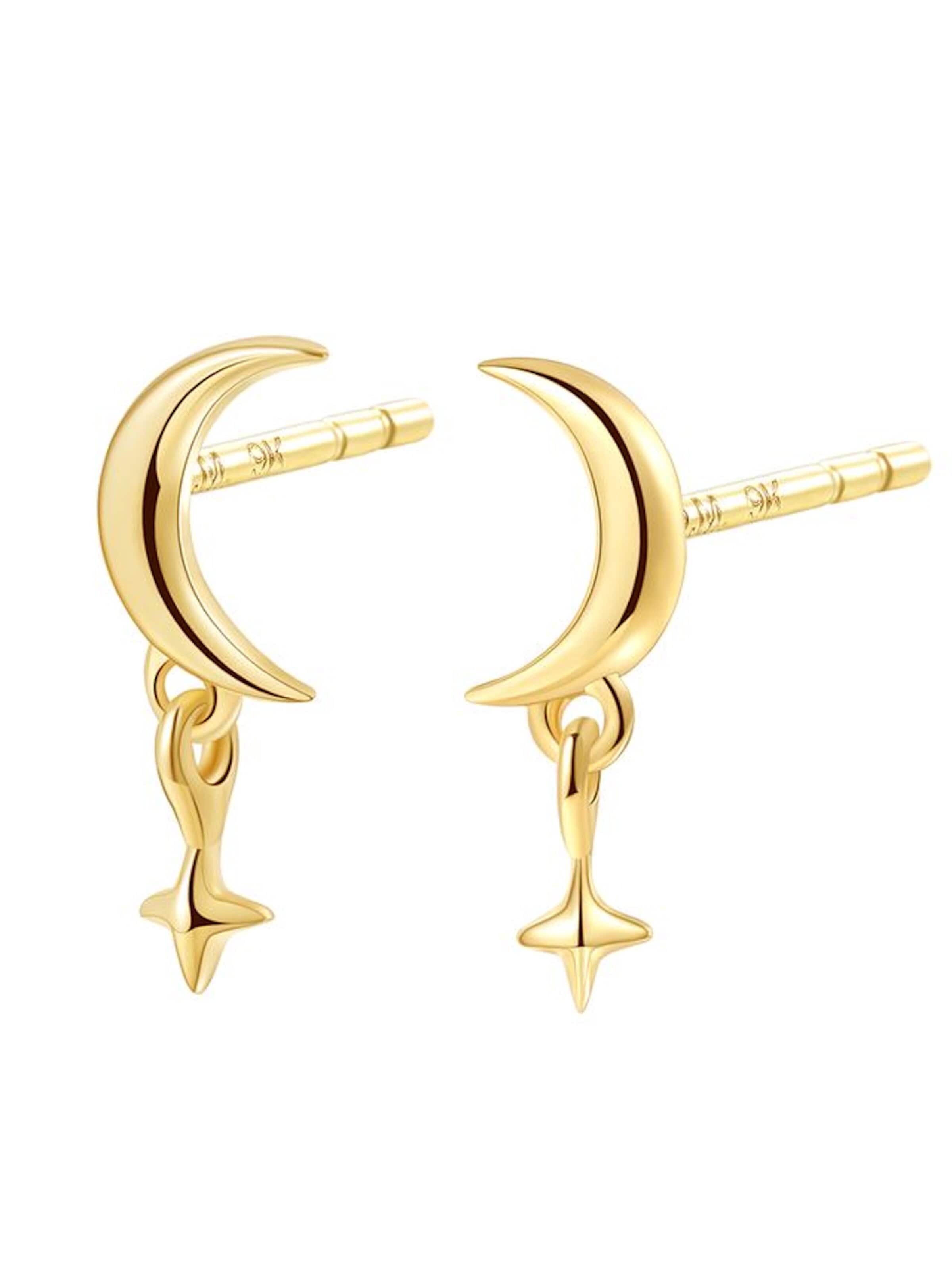 Boucles d'oreilles 'Celestial Glow' Dear Me en or : devant