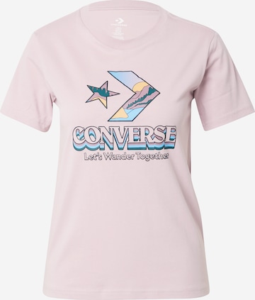 T-shirt CONVERSE en violet : devant