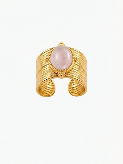 Nemomatheo Ring 'Opulenz – Großer Steinring' in gold, Produktansicht