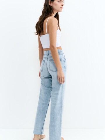 Wide leg Jeans de la Pull&Bear pe albastru