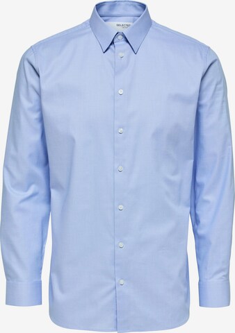 Coupe slim Chemise 'Nathan' SELECTED HOMME en bleu : devant