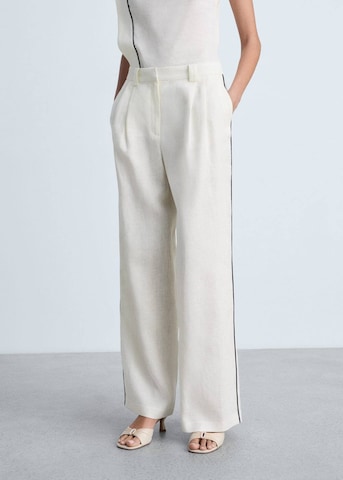 MANGO Wide leg Pants in White: front