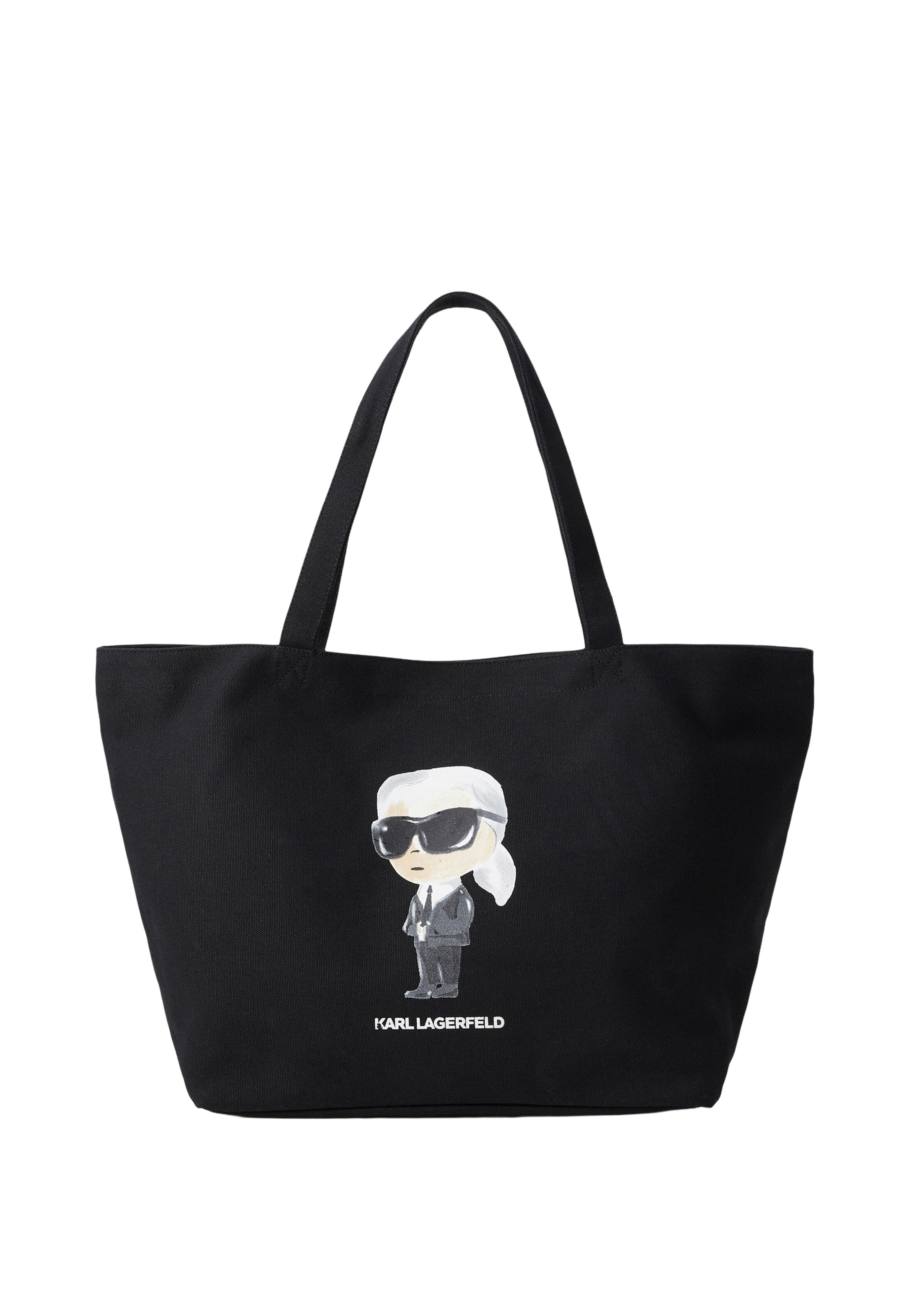 Karl Lagerfeld Shopper táska 'IKON AQUARELLE' - fekete: elől