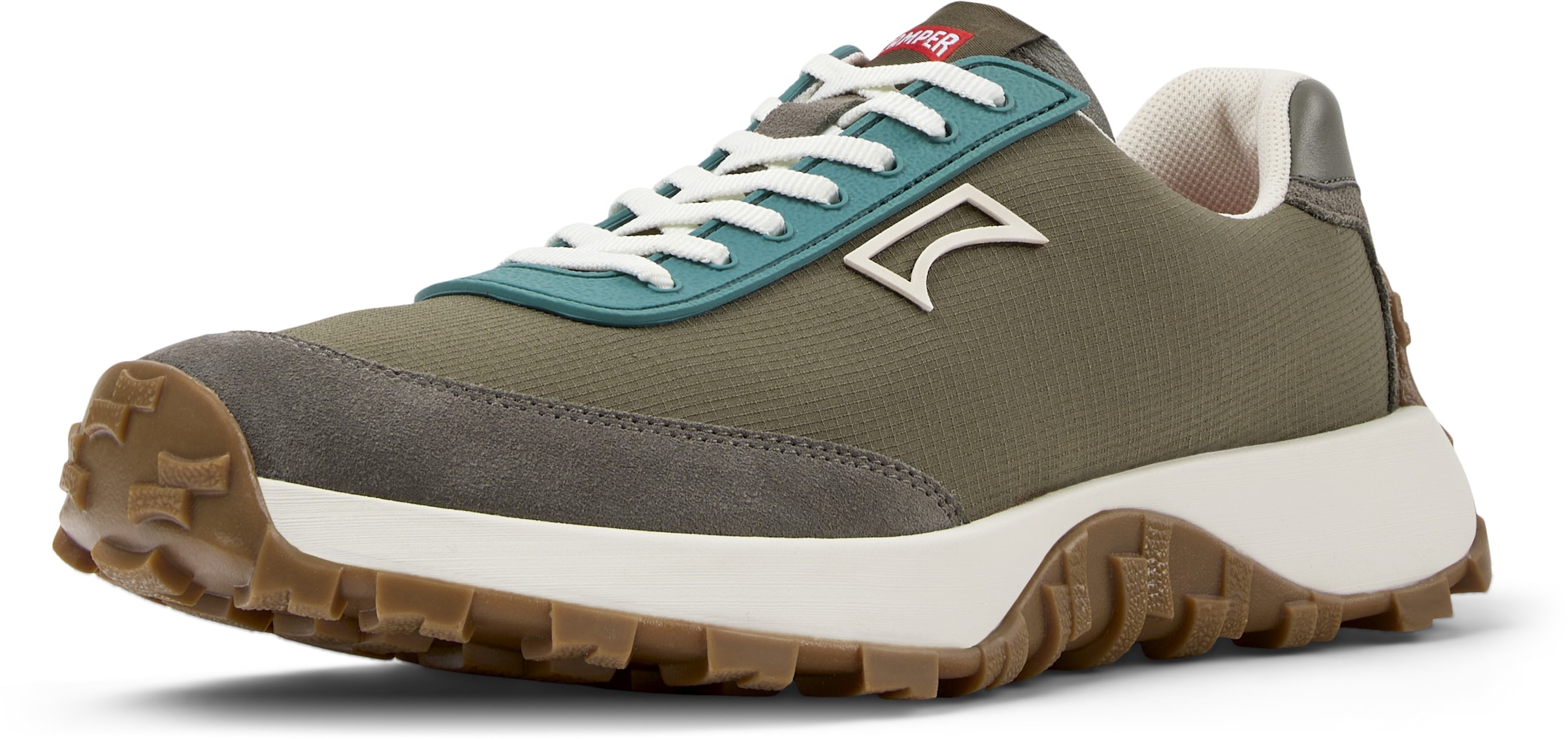 CAMPER Sneakers laag 'Drift Trail' in de kleur Cyaan blauw / Aardetinten / Olijfgroen, Productweergave