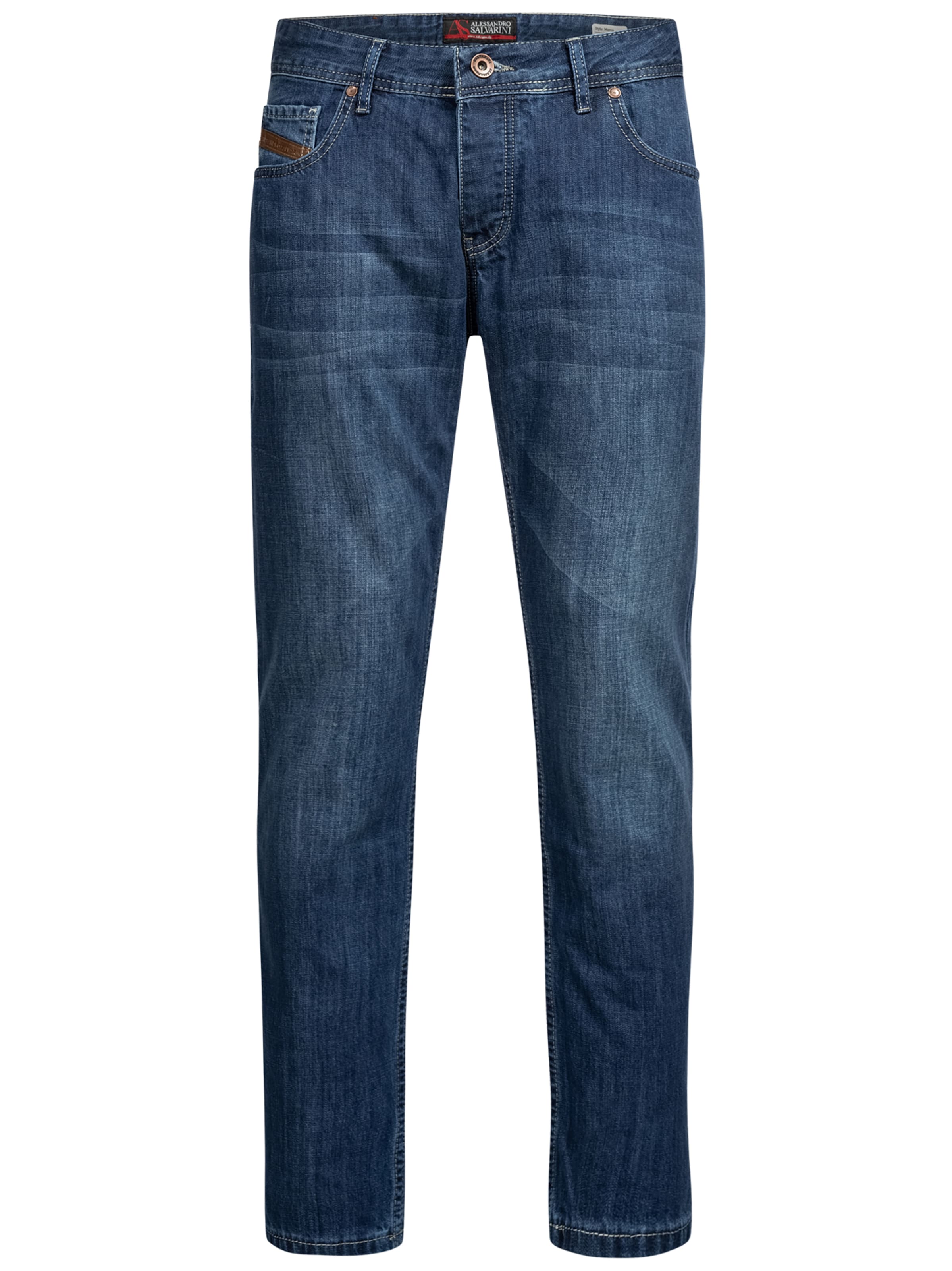 Alessandro Salvarini Loosefit Jeans in Blauw: voorkant