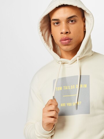 TOM TAILOR DENIM Sweatshirt in Beige