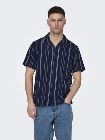 Only & Sons Regular fit Overhemd 'TREV' in Blauw: voorkant