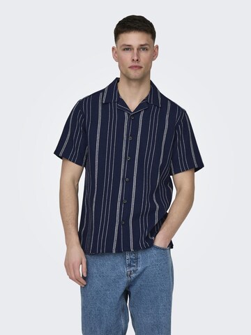 Only & Sons Regular Fit Hemd 'ONSTrev' in Blau: Vorderseite