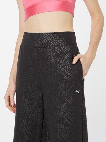 PUMA Wide leg Παντελόνι φόρμας σε μαύρο