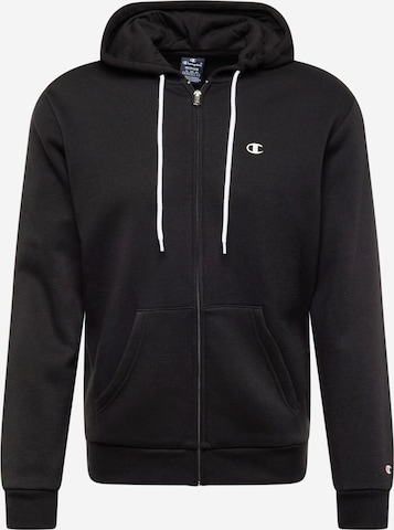 Champion Authentic Athletic Apparel Sweatjacke in Schwarz: predná strana