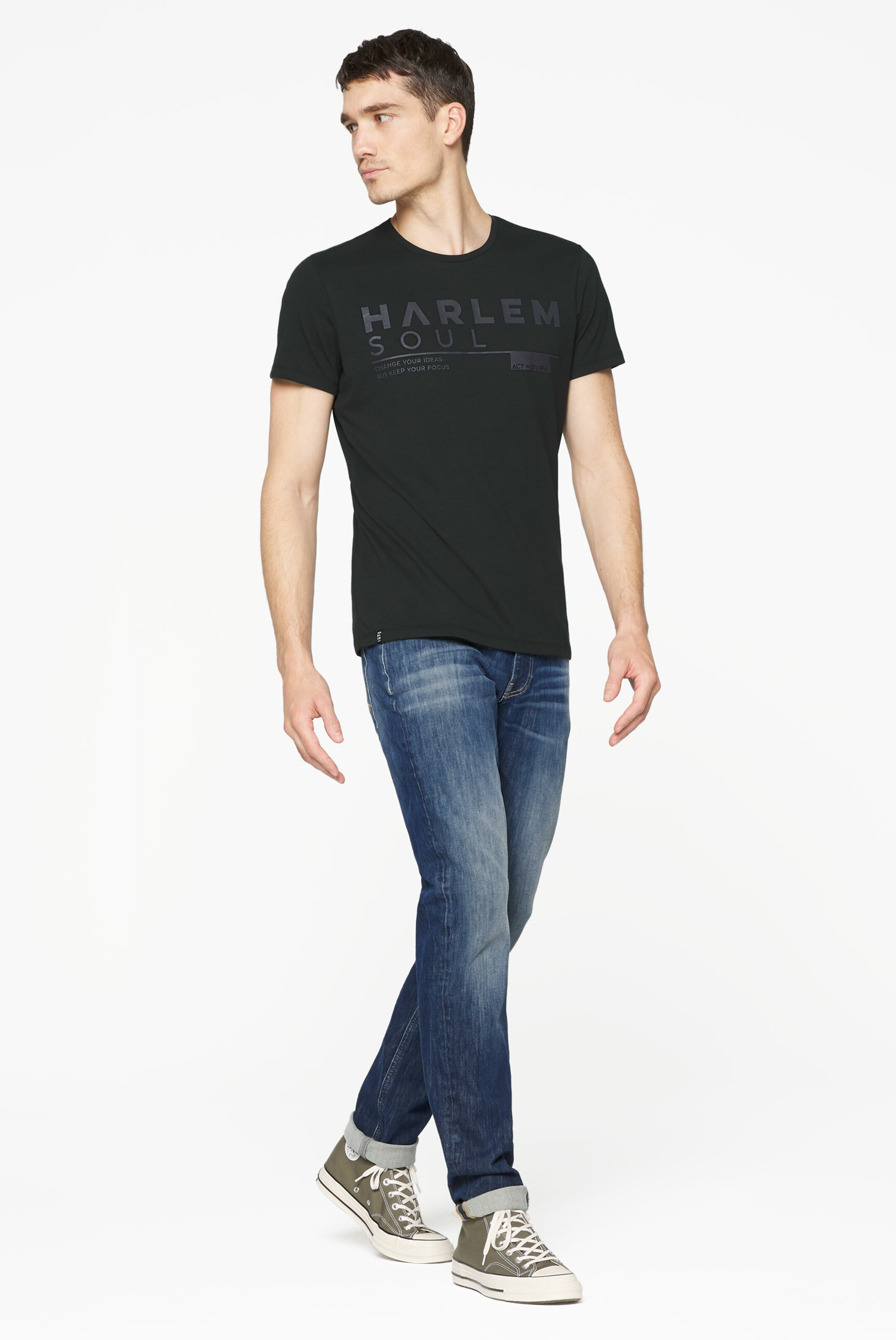 Männer Große Größen Harlem Soul MEL-BOURNE T-Shirt in Schwarz - GH66858 Männer Große Größen Harlem Soul MEL-BOURNE T-Shirt in Schwarz - GH66858