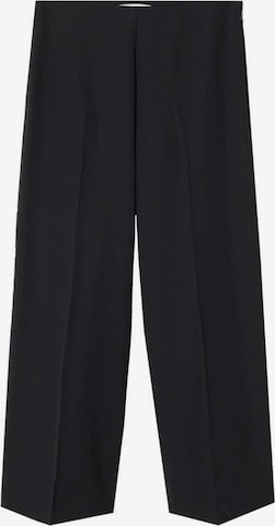 Wide leg Pantaloni cu dungă 'Justo' de la MANGO pe negru: față