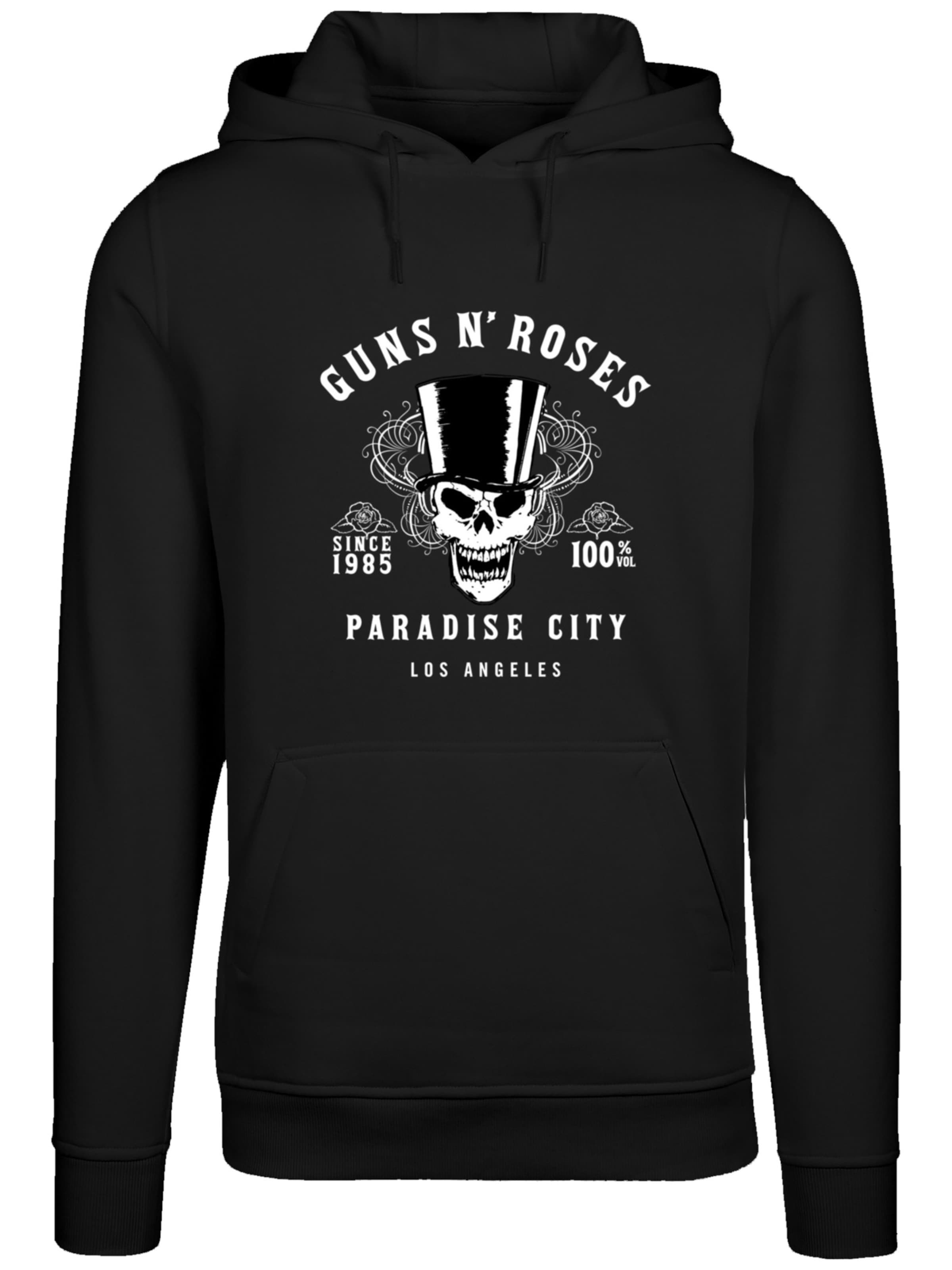 Sweat-shirt 'Guns 'n' Roses Whiskey Label' F4NT4STIC en noir : devant