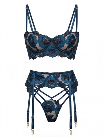 Orchibelle Balconette Wäsche-Sets 'Arely'‌‌‌ in Schwarz: Vorderseite