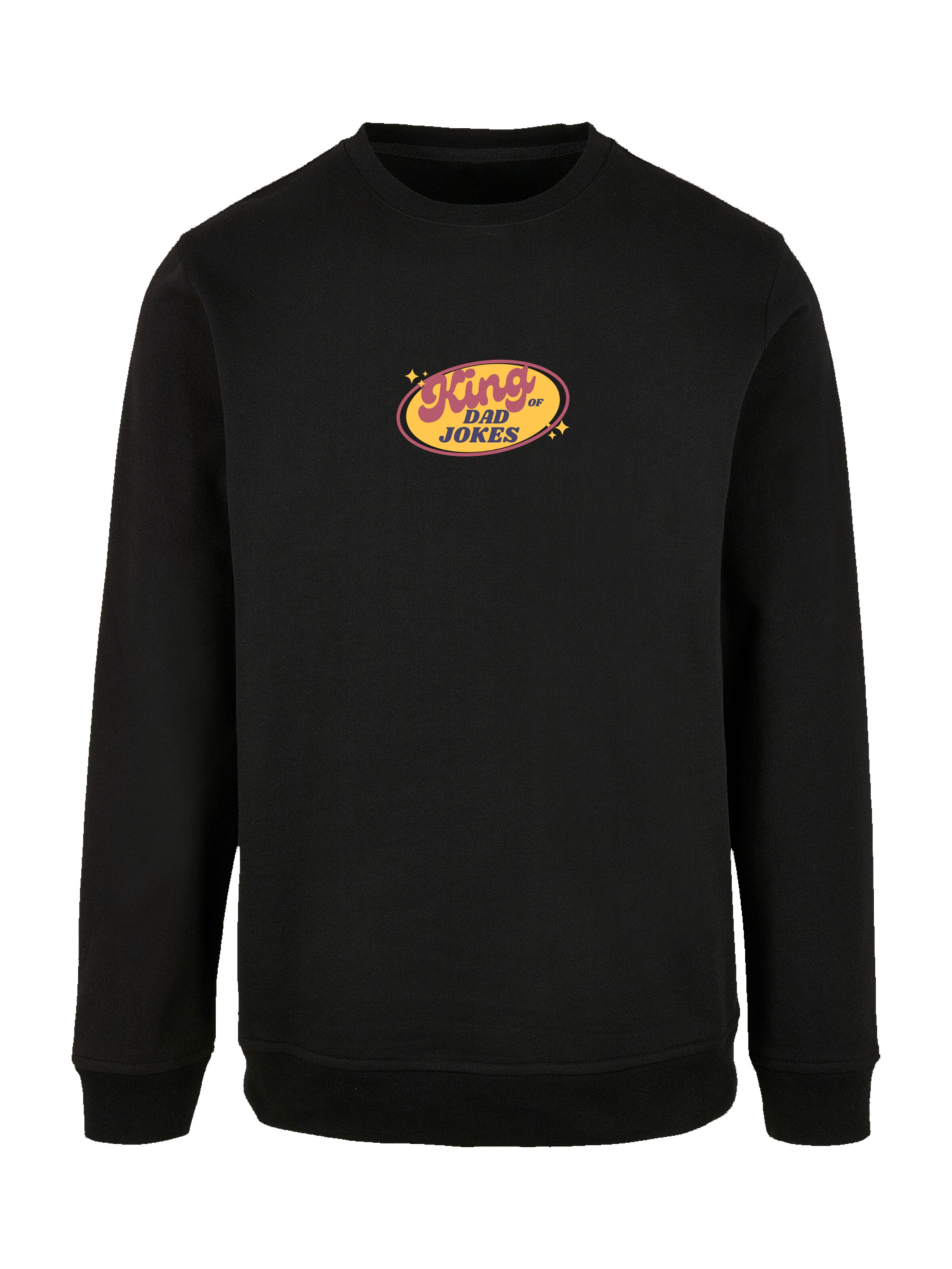 F4NT4STIC Sweatshirt 'King Of Dad Jokes Witziges Vatertagsmotiv' in Schwarz: Vorderseite