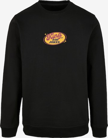 F4NT4STIC Sweatshirt 'King Of Dad Jokes Witziges Vatertagsmotiv' in Schwarz: Vorderseite