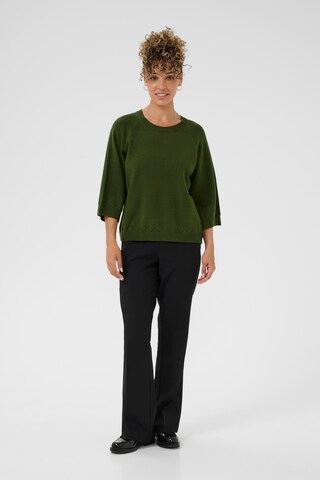 Cream Sweater 'Dela' in Green