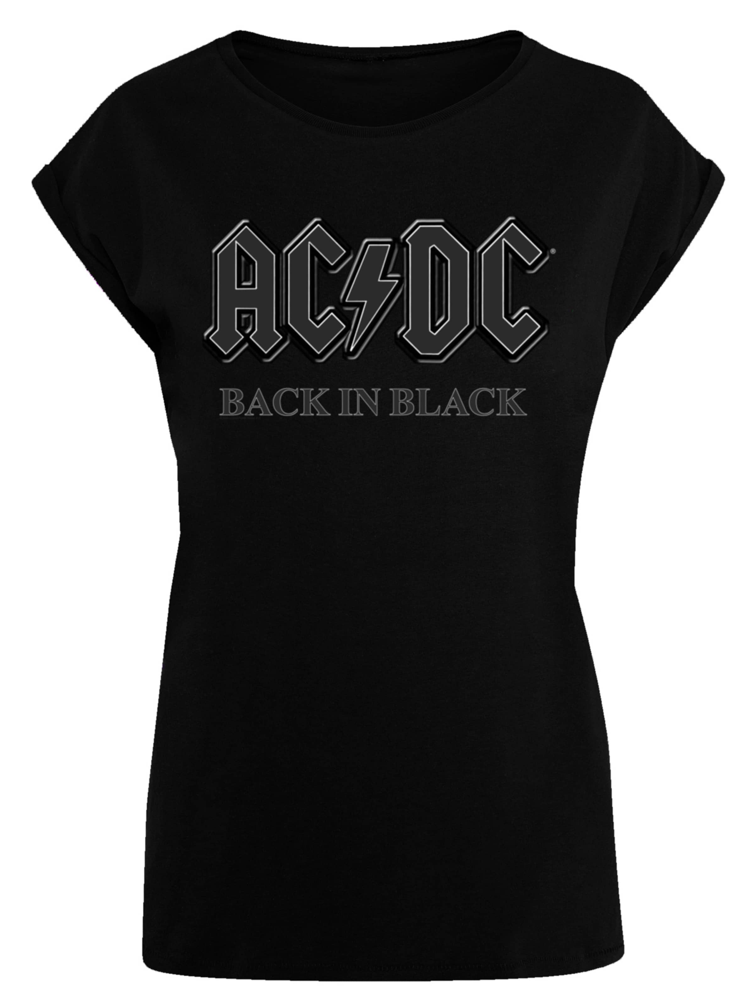 T-shirt 'ACDC Back in Black' F4NT4STIC en noir : devant