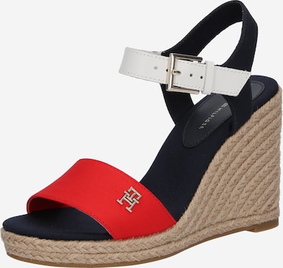 TOMMY HILFIGER Sandali | rdeča / črna / bela barva, Prikaz izdelka