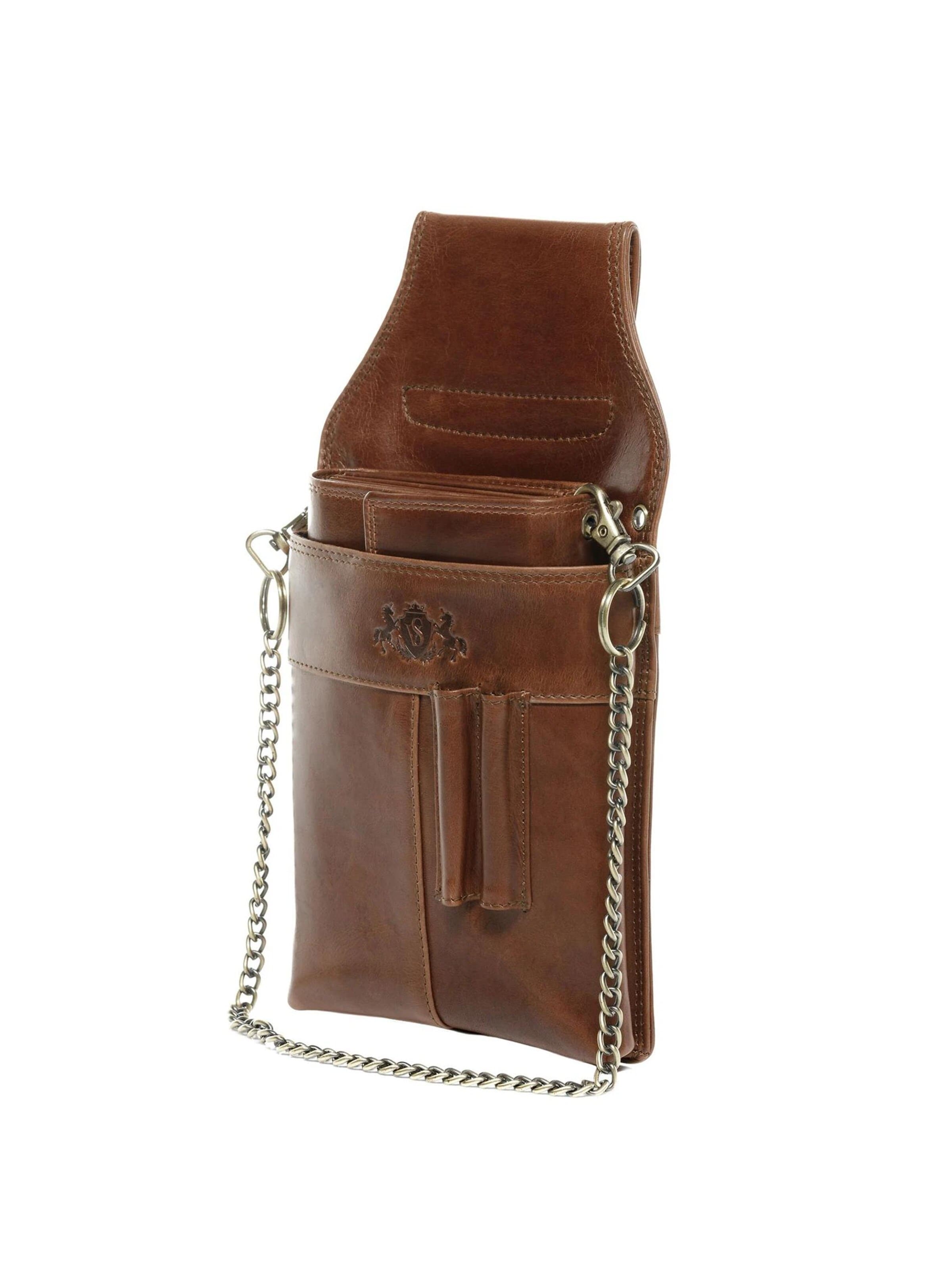 SID & VAIN Fanny Pack 'Kellner-Geldbörse & Holster ABERDEEN' in Brown