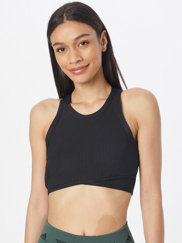 ADIDAS SPORTSWEAR Sports top 'Studio Wrapped Rib' in Black: front