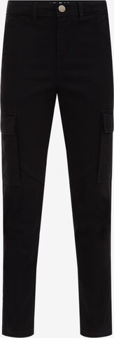 WE Fashion Slimfit Broek in Zwart: voorkant