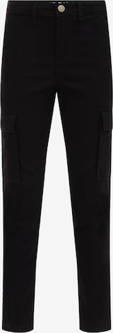 WE Fashion Slim fit Trousers in Black: front
