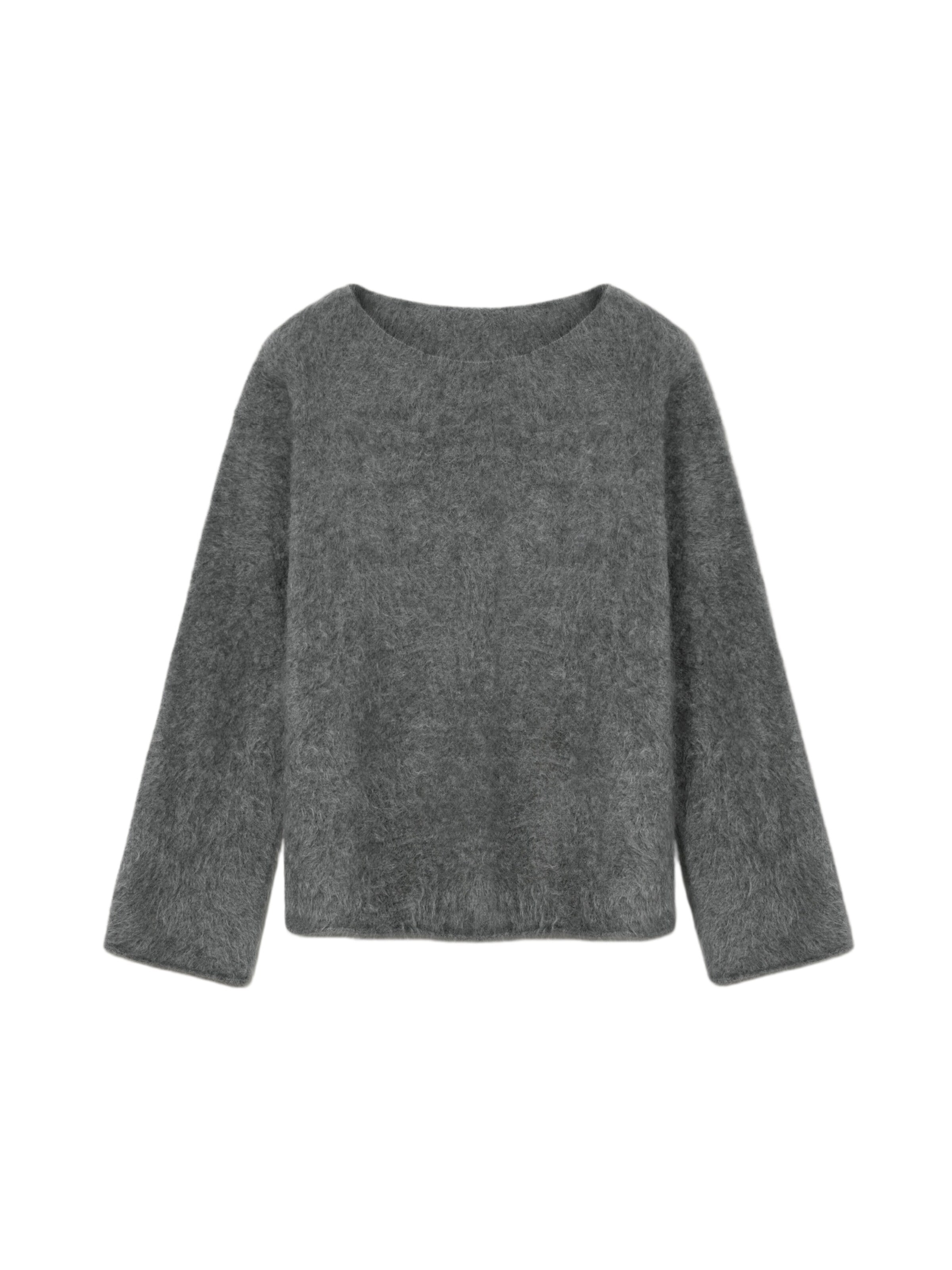 Lilysilk Sweater 'Bootneck-Pullover aus gebürstetem Kaschmir' in Grey: front