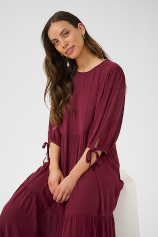 Cream Dress 'Aya' in Red