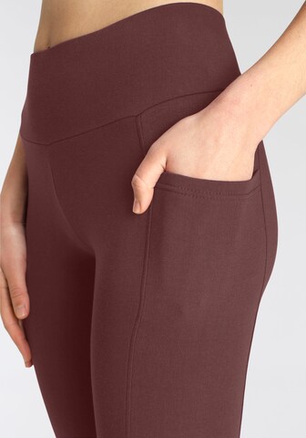 VIVANCE Skinny Workout Pants in Brown