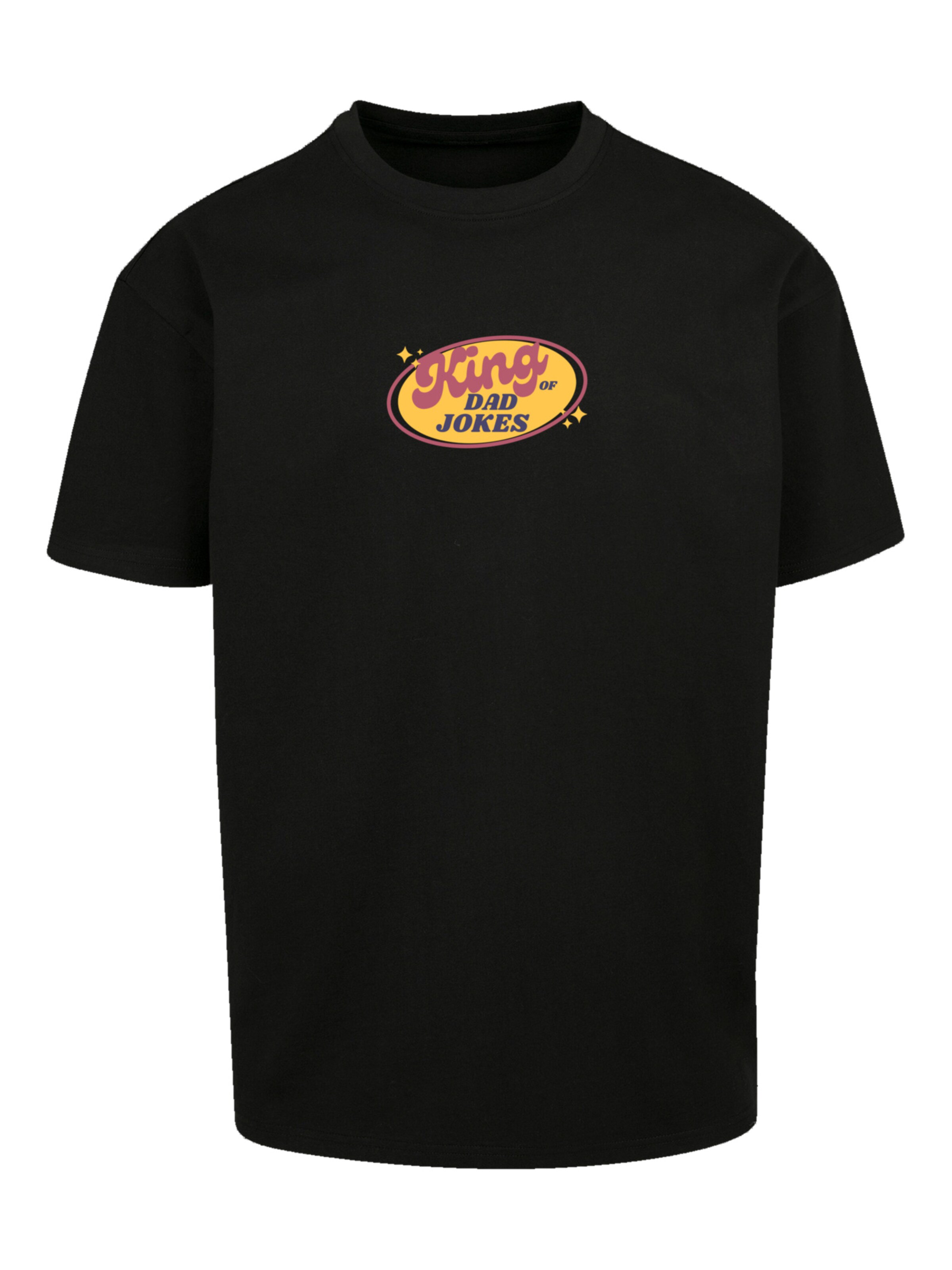 T-Shirt 'King of Dad Jokes Witziges Vatertagsmotiv' F4NT4STIC en noir : devant