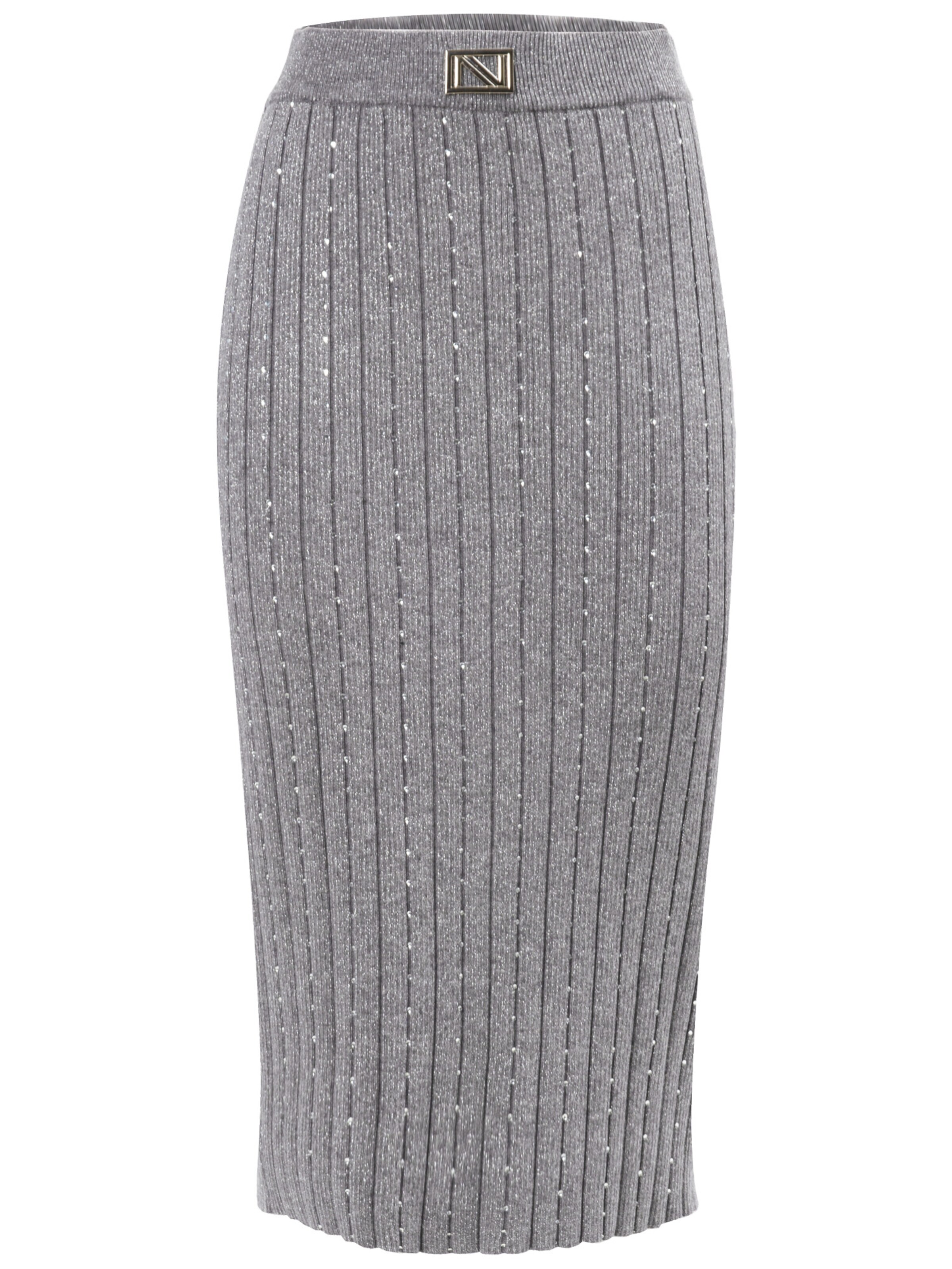 Influencer Φούστα σε γκρι: μπροστά