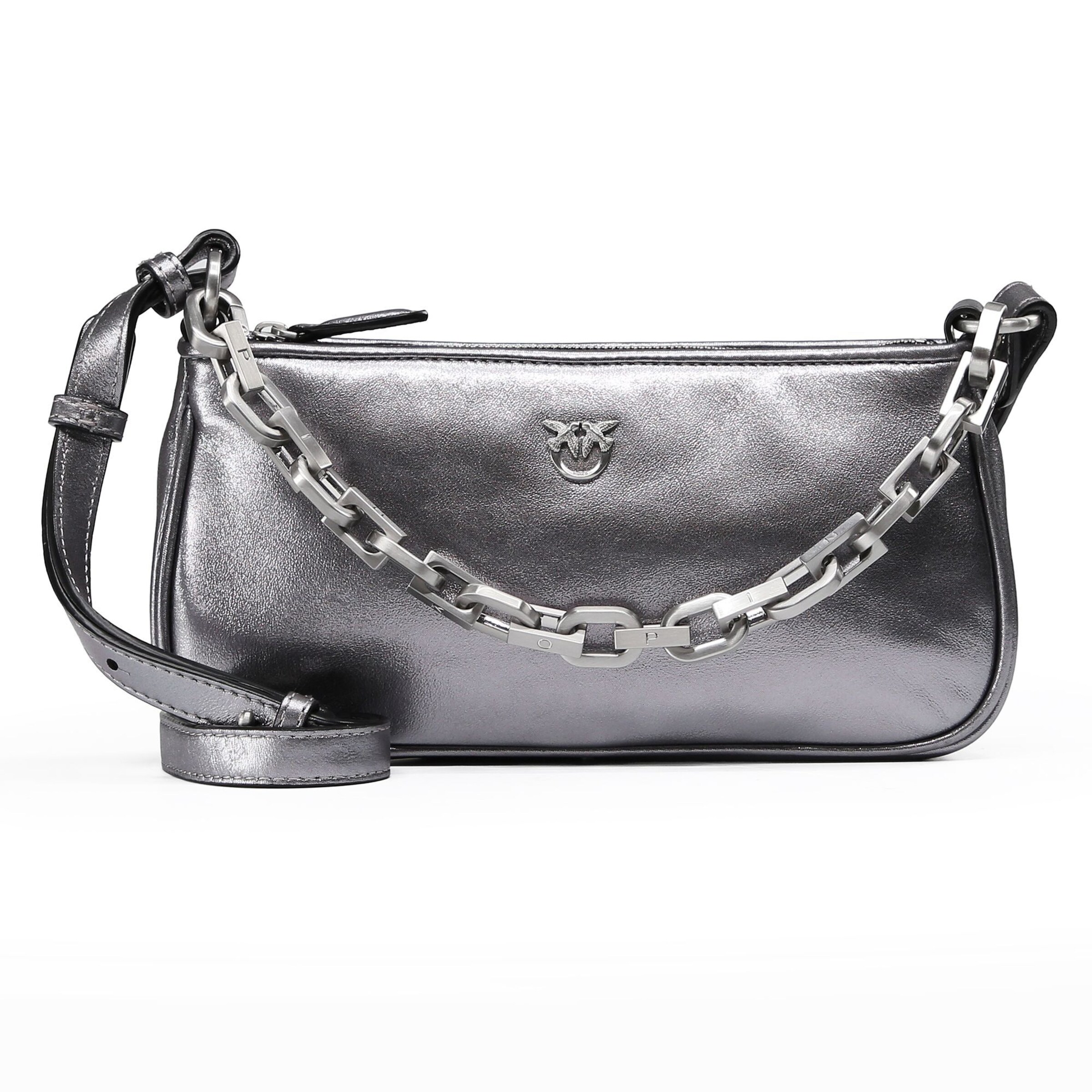 PINKO Handbag 'Half Moon' in Silver: front