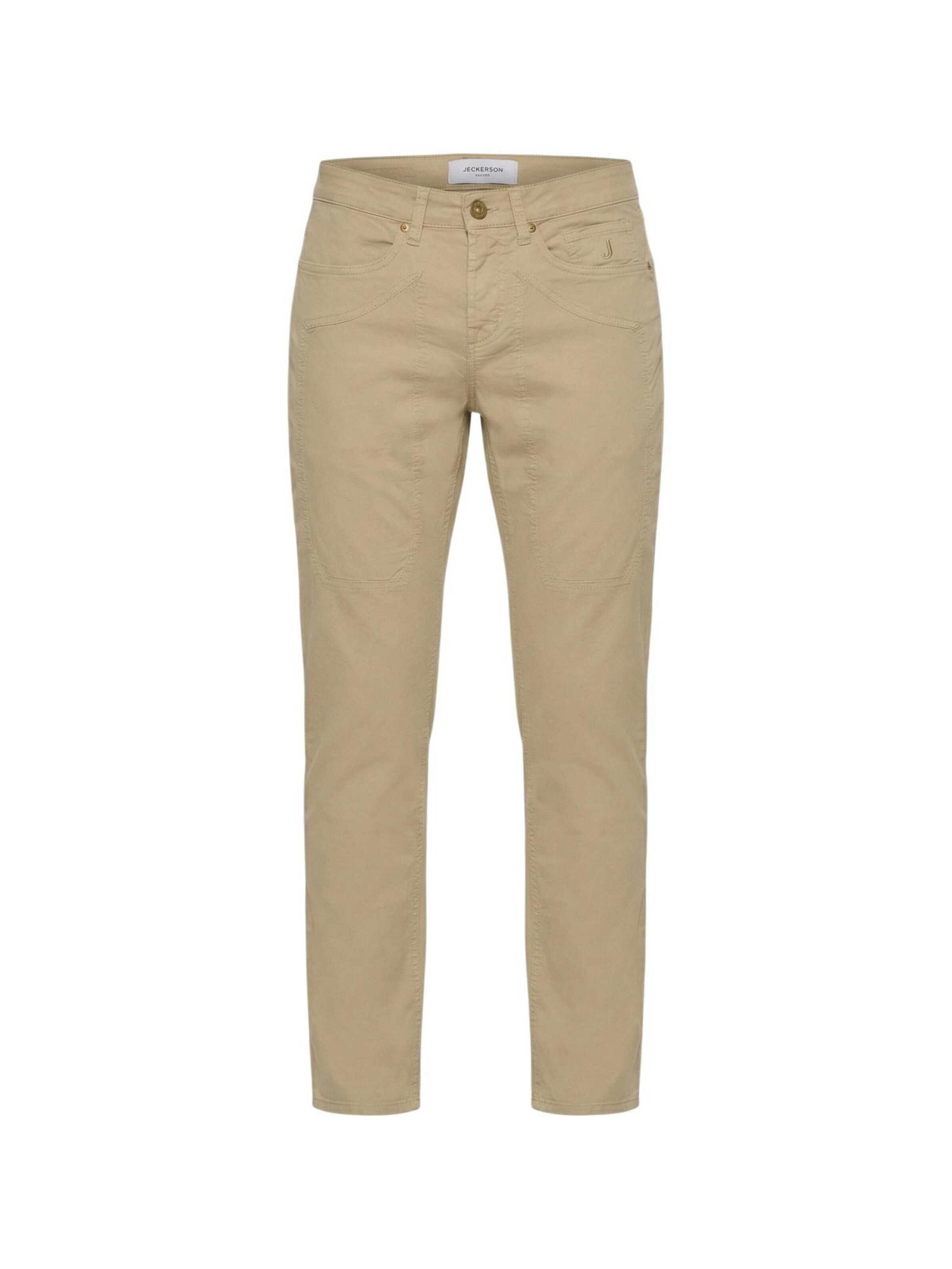 Coupe slim Pantalon 'JOHN 5 TOPPA' Jeckerson en beige : devant