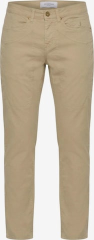 Coupe slim Pantalon 'JOHN 5 TOPPA' Jeckerson en beige : devant