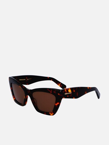 FERRAGAMO Zonnebril in Bruin: voorkant