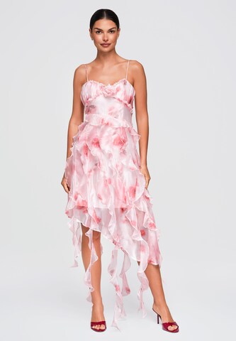 Ombre Cocktailjurk in Roze: voorkant
