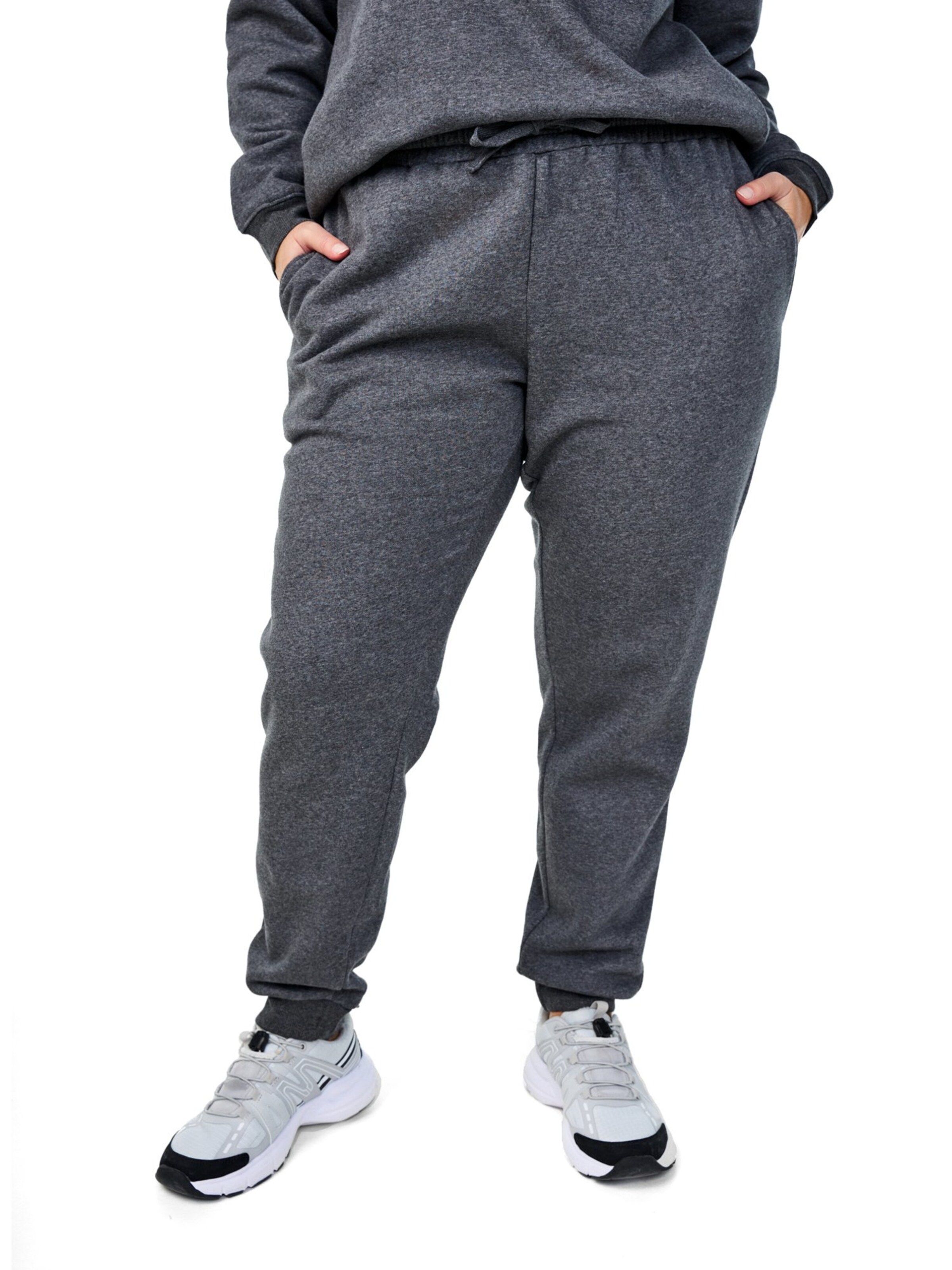 Zizzi Tapered Trousers 'Mrikke' in Grey: front